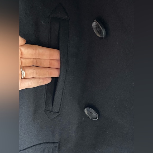 Quince NWT Black Italian Wool Double-Breasted Officer Topcoat - Picture 10 of 15